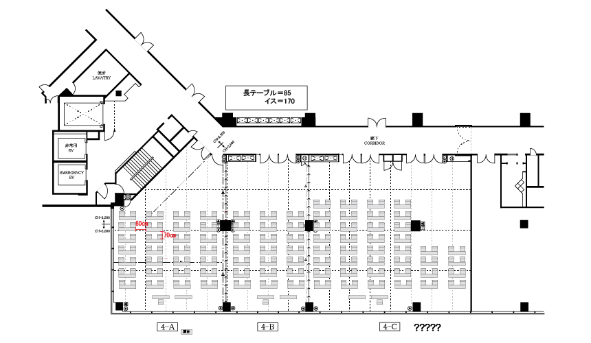試験実施例2:エキジビションスペース4会場図