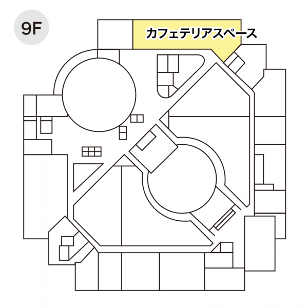 カフェテリアスペースの配置図