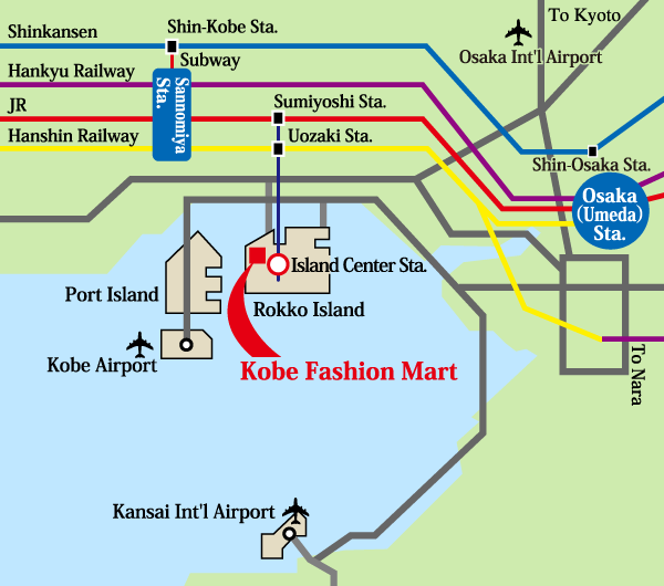 Kobe Fashion Mart suburbs map